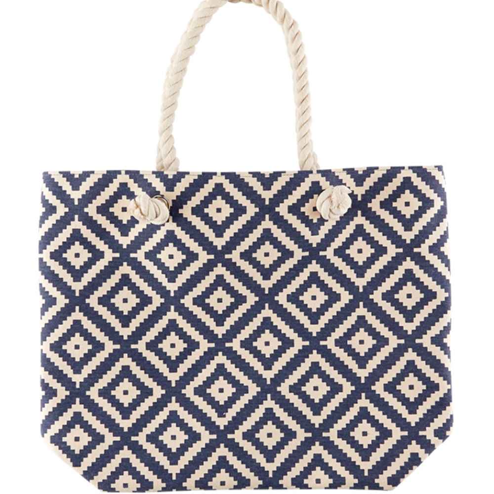 Navy Diamond Tote